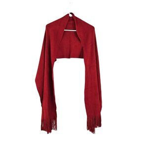 SALE Layers By Lizden Marvelush Red Scarf Fringe Ends - NWT